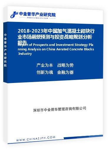 2018-2023年中國加氣混凝土砌塊行業(yè)市場前景預(yù)測與投資戰(zhàn)略規(guī)劃分析報告